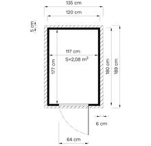 Gerätehaus Alopex Medium mit Fußboden 120 x 180 cm natur-thumb-20