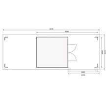 Gartenhaus Karibu Theresa 7 inkl. 2 Dachausbauelementen 947 x 348 cm terragrau