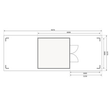 Gartenhaus Karibu Theresa 7 inkl. 2 Dachausbauelementen 947 x 348 cm natur