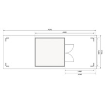 Gartenhaus Karibu Theresa 3 inkl. 2 Dachausbauelementen 767 x 288 cm terragrau