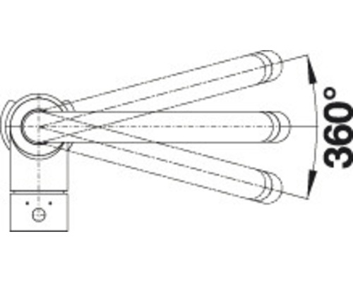 Illustration d''un robinet avec un angle de rotation de 360 degrés