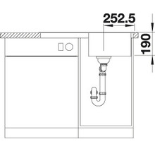 Évier Blanco LEGRA 45 S 780 x 500 mm café 522206