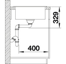 Évier Blanco LEGRA 45 S 780 x 500 mm café 522206