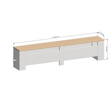 Licon Heat Bankkonvektor Heizkörper KORALINE LDE H 450 x L 2000 x T 315 mm weiß mit Holzplatte Eiche