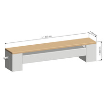 Licon Heat Bankkonvektor Heizkörper KORALINE LDE H 300 x L 1400 x T 265 mm weiß mit Holzplatte Buche