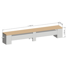 Licon Heat Bankkonvektor Heizkörper KORALINE LDE H 300 x L 1800 x T 265 mm weiß mit Holzplatte Eiche