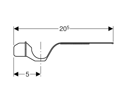 Dessin technique d''un siphon avec indication des dimensions