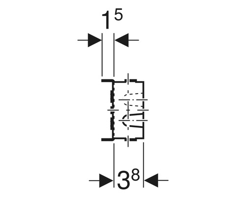 Technische Zeichnung eines Profils mit Maßangaben