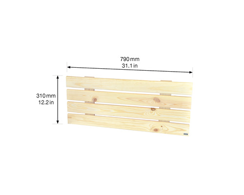 Panneau de bois mesurant 790 mm sur 310 mm
