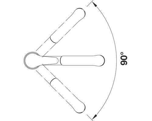 Symbol für einen Schraubenschlüssel mit einem 90-Grad-Winkel