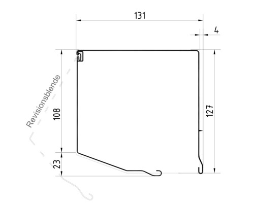 Schéma technique avec dimensions d''un caisson de volet roulant