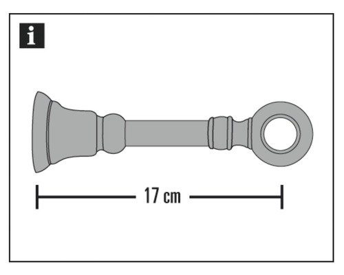 Gardinenstangenhalterung mit einer Länge von 17 cm