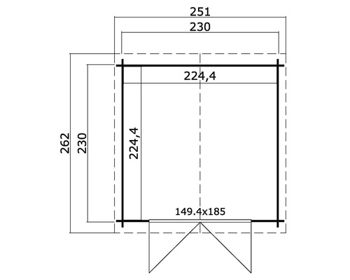 Plan d''un abri de jardin avec cotes