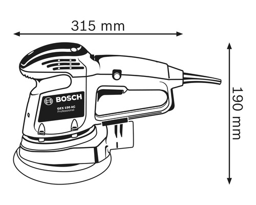 Bosch - ponceuse orbitale GEX 34-125 (⌀ de plateau 150 mm, disque C470 pour  bois, adaptateur d'aspiration, dans carton) - Mètres - Rue du Commerce