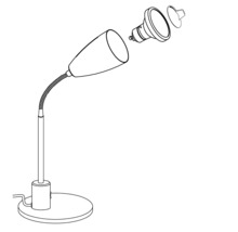 Lampe de bureau LED 1x3W 200 lm 3000 K blanc chaud H 320 mm Fox blanc/chrome-thumb-3