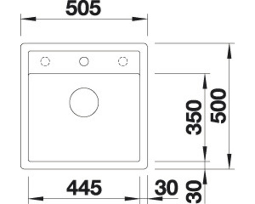 Schéma technique d''un évier avec dimensions