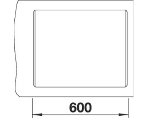 Schéma technique d''une découpe rectangulaire avec la dimension 600