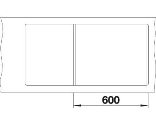 Dessin technique d''un évier avec la dimension 600.