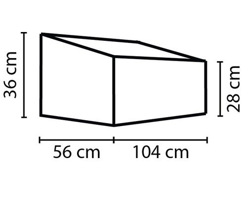 Technische Zeichnung eines Pflanzgefäßes mit Maßangaben