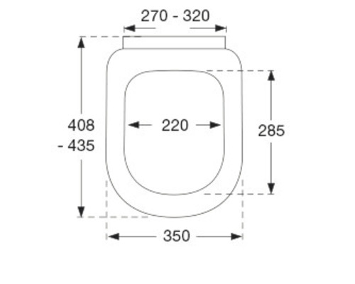 Schéma technique d''un siège de WC avec dimensions