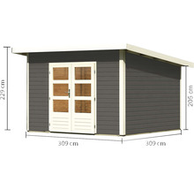 Gartenhaus Karibu Speyer 3 346 x 331,5 cm terragrau