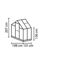 Schéma technique d''une serre avec dimensions