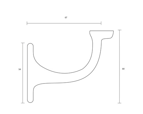 Schéma technique d''un support mural avec dimensions