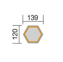 Dessin technique d''un profilé hexagonal avec cotes