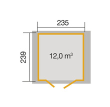 Gartenhaus weka 224 A Gr. 2 inkl. Fußboden 280 x 263 cm grau