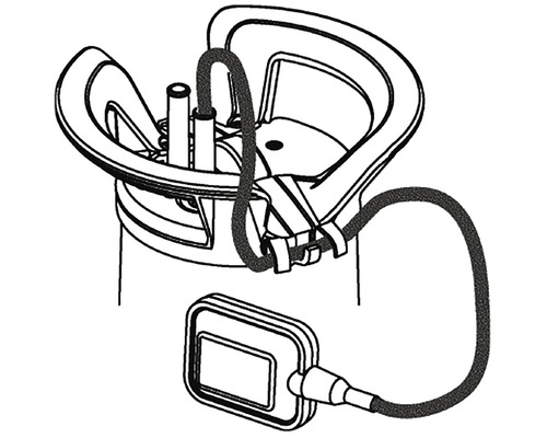 Zeichnung einer Wasserpumpe mit Schwimmer