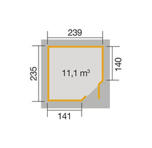 Gartenhaus weka 229 A Gr. 2 inkl. Fußboden 270 x 270 cm anthrazit