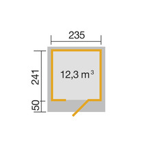 Gartenhaus weka DH 172 Gr. 1 inkl. Fußboden 275 x 314 cm grau