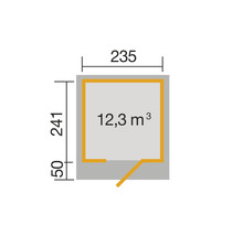 Gartenhaus weka DH 172 Gr. 1 inkl. Fußboden 275 x 314 cm anthrazit