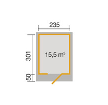 Gartenhaus weka DH 172 Gr. 2 inkl. Fußboden 275 x 375 cm anthrazit