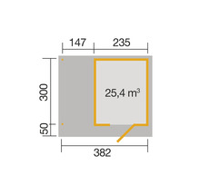 Gartenhaus weka DH 172 A Gr. 2 inkl. Fußboden 430 x 375 cm natur