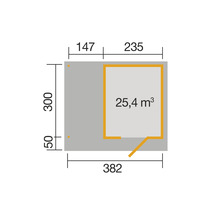 Gartenhaus weka DH 172 A Gr. 2 inkl. Fußboden 430 x 375 cm grau