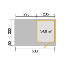 Gartenhaus weka DH 172 B Gr. 2 inkl. Fußboden 575 x 375 cm natur