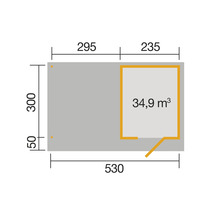 Gartenhaus weka DH 172 B Gr. 2 inkl. Fußboden 575 x 375 cm anthrazit