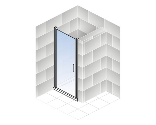 Eckdusche mit Glastür
