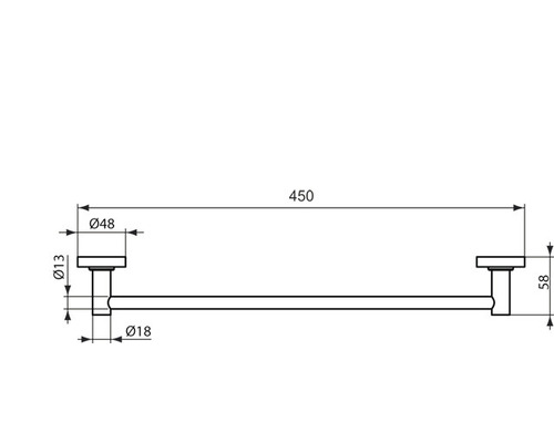 Schéma technique d''un porte-serviettes avec dimensions