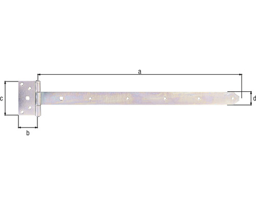 Illustration d''une penture avec indication des dimensions.