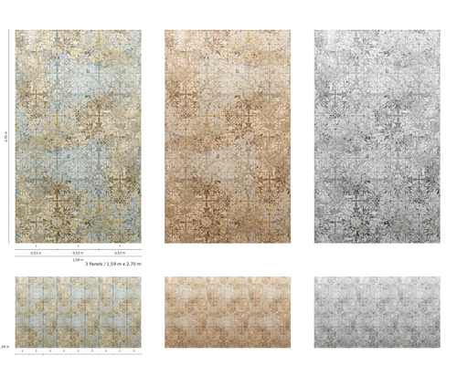 Plusieurs panneaux avec décor pour mur et plafond