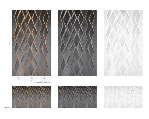 Dekorpaneele mit Rautenmuster in drei Ausführungen