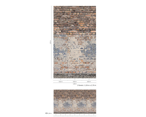 Tapetenpaneele mit Backsteinmauer Motiv