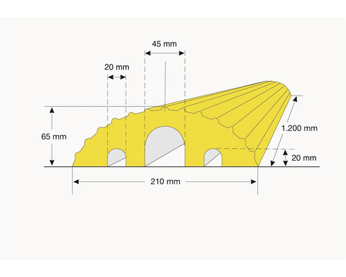 Dessin technique d''une protection d''arête avec indications de dimensions