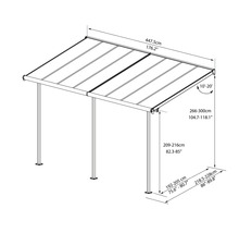 Toiture pour terrasse PALRAM Sierra 447 x 230 cm blanc