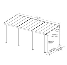 Toiture pour terrasse PALRAM Sierra 670 x 230 cm blanc