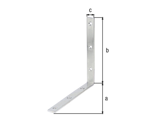 Winkelverbinder mit den Maßen a, b und c
