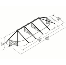 Schéma d''un auvent de porte d''entrée avec dimensions
