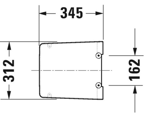 Technische Zeichnung eines WC-Sitzes mit Maßangaben
